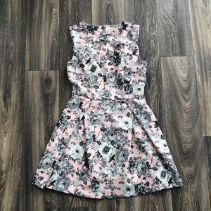 Pink and Gray A Line Dress